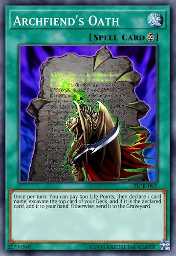 yugioh declare a card name Archfiend's Oath - Yu-Gi-Oh! Card