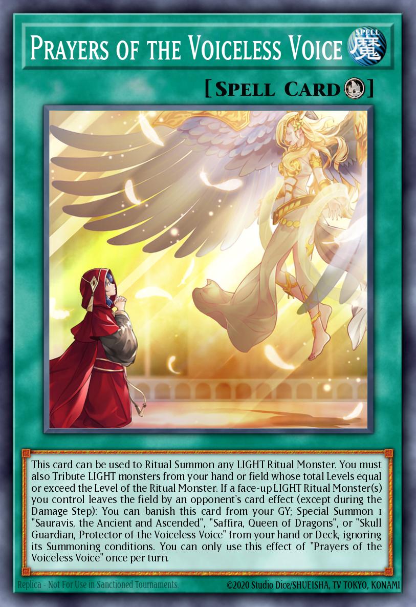 voiceless voice yugioh deck Complete Custom for Yu-Gi-Oh! by Tributing monsters from your hand or field whose total Levels equal or exceed the Level of that Ritual Monster Sauravis, Dragon Sage of the